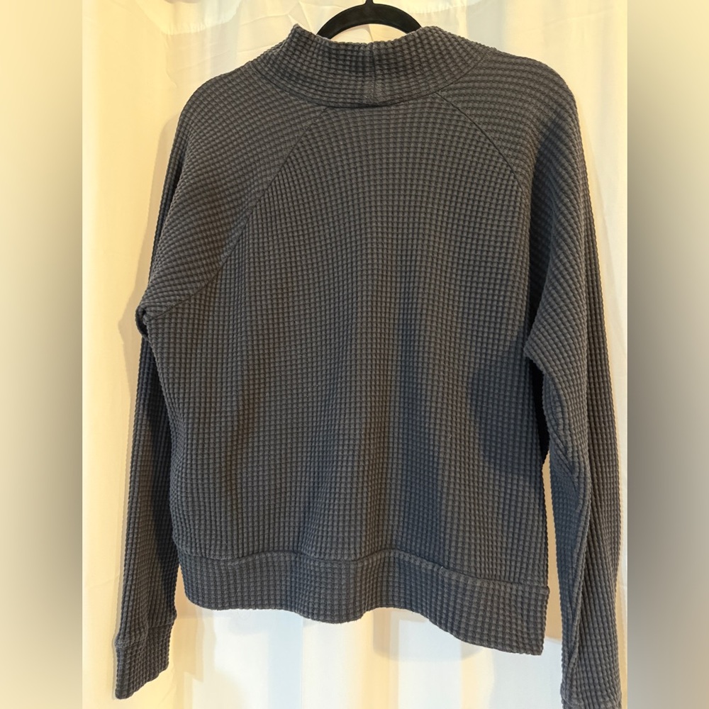 The North Face Black Waffle Knit Mock Neck Sweatshirt M - Picture 7 of 16